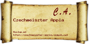 Czechmeiszter Appia névjegykártya